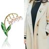 Trendy Pearls Lily Of The Valley Brooches For Women Unisex Flowers Pins Badges Office Party Backpack Gifts Jewelry Accessories