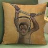 Monkey Cat Deer Cartoon Decorative Cushion Cover Elk Panda Rabbit Animal Style Cotton Linen Sofa Throw Pillow Case Cojines
