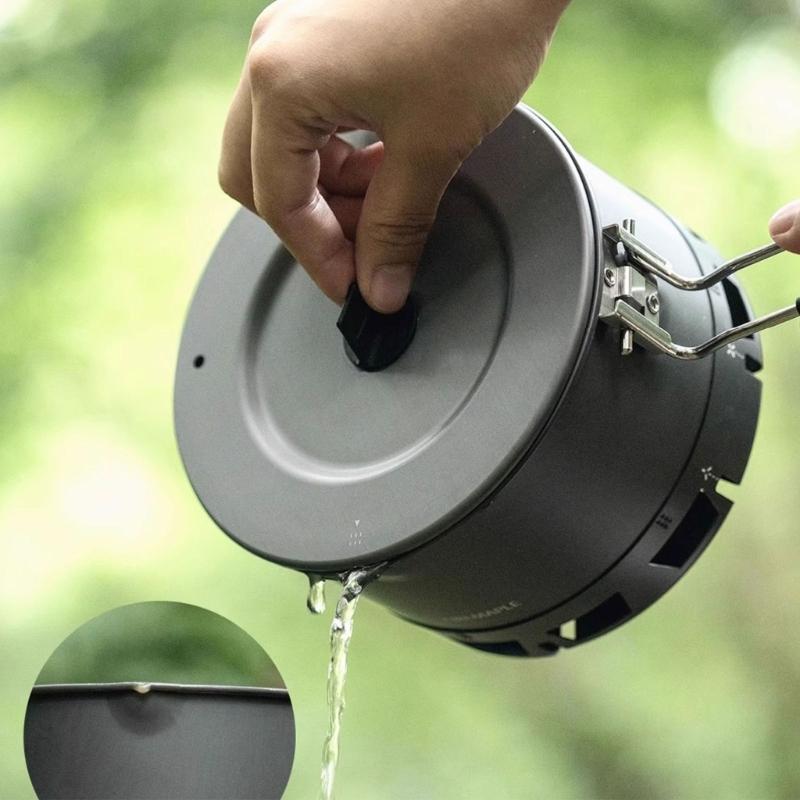 Windproof Outdoor Cooking Pot Heat Exchange Camping Cooking Pot Replacement Light Weight Camping Cookware Easy to Use
