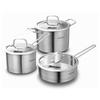 Yifule Star Diamond Stainless Steel 3-Piece Cookware Set