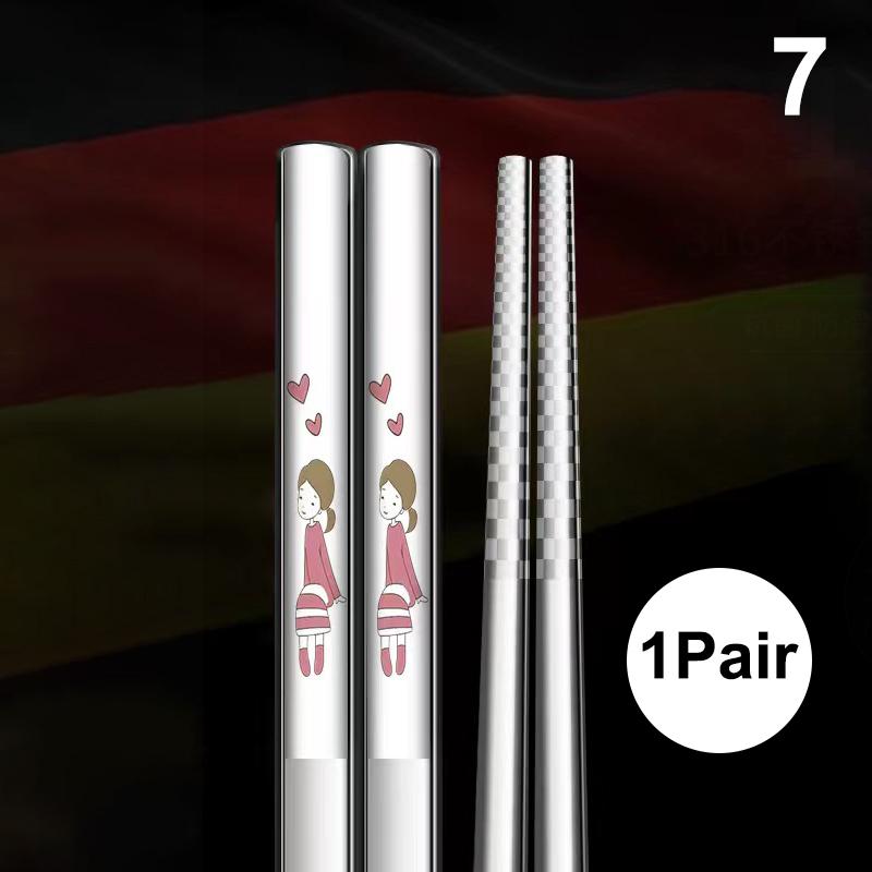 

Japanese Anti-Slip Chopstick 316 Stainless Metal Food Sticks Fast Food Noodles Sushi Chopsticks Dishwasher Safe Tableware Bar