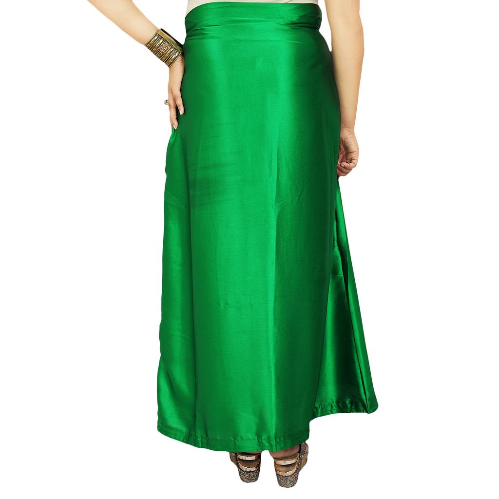 Indian Satin Silk Petticoat Bollywood Solid Inskirt Lining For Sari
