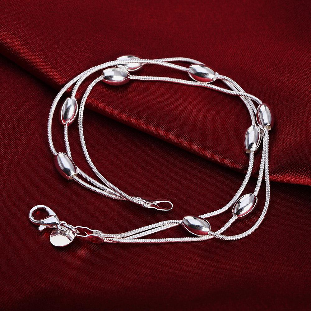 Silver Color Bracelet Beads Fashion Charm Jewelry Gift
