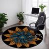 1pc Abstract Flower Carpet, Round Non Slip Durable Large Size Office Carpet, Suitable for Office