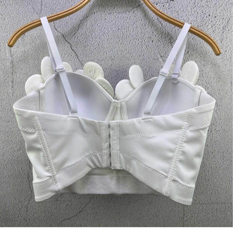 Unique Halter Top Outerwear Handcrafted Floral Pearl Embellished Halter Top for Women Dance Wrap Top Performance Attire Camis & Tank Tops