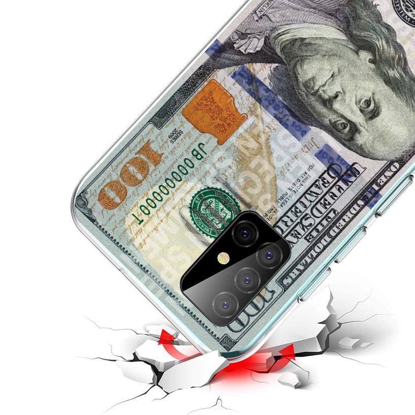 Banknote Dollar Cash Money Phone Case For Samsung Galaxy A52 A32 A22 A12 A02S A50S A30S A51 A31 AA71 Note 20 Ultra 10 S10 Plus G