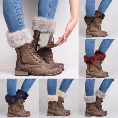 New Fashion Cover Fur  Crochet Knit Boot Socks Cuffs Toppers Trim Leg Warmer