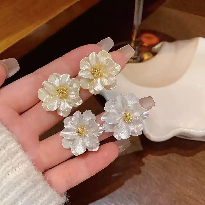Mori Style Camellia Flower Stud Earrings: Niche Rose Design, Japanese & Korean Fashion, Small Fresh Fairy Earrings for Women