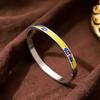 Hot-selling Titanium Steel Enamel Painted Bracelet K Vacuum Electroplating Women's Retro Personalized Oil Drip Titanium Steel Bracelet
