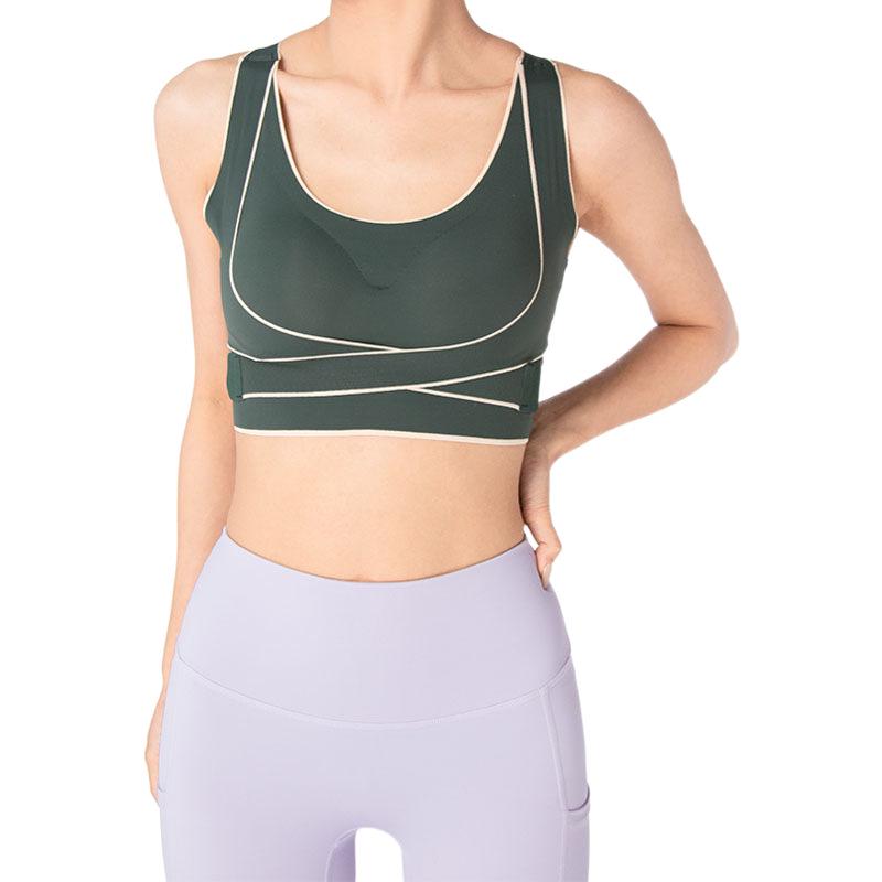 

Женский ударопрочный спортивный бюстгальтер - Поддерживающий жилет для йоги и бега с красивым дизайном спины M 80-110g