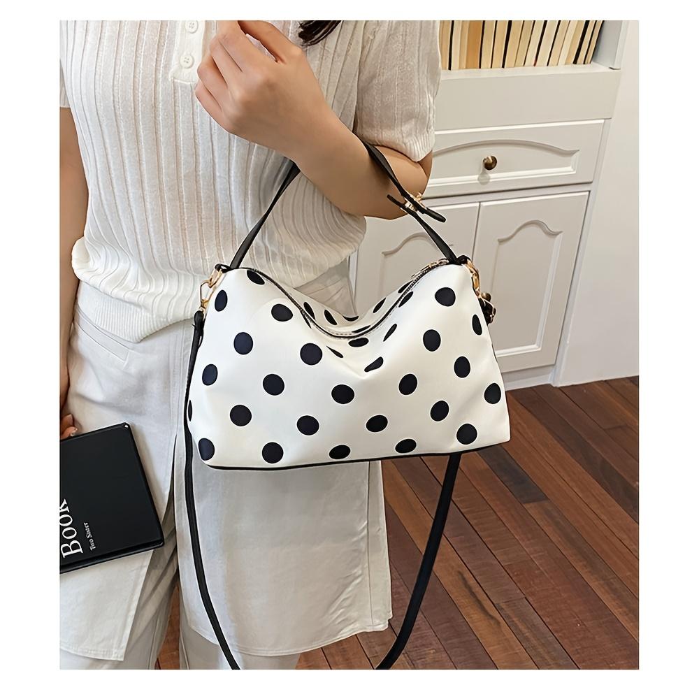 Women's Crossbody Bag, New Trendy Polka Dot Color-block Handbag, Simple Tote Bag, Sophisticated and Relaxed Handbag for Commuting.