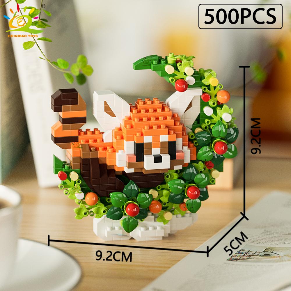 MOC Flower Animal Micro Building Block Mini 3D Diamond Model Brick DIY Construction Toy for Children Desk Decoration