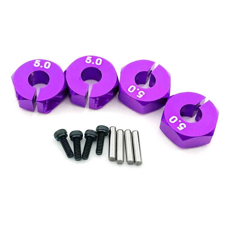 4 Pcs Aluminum 5/6/7mm Thickness Wheel Hex 12mm Drive Hubs With Pins Screws For RC Car Crawler Trucks HSP Tamiya Traxxas Slash