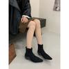 Xiaoxiangfeng inner heightening thin heel elastic thin boots 2025 autumn and winter new retro pointed small versatile Martin boots