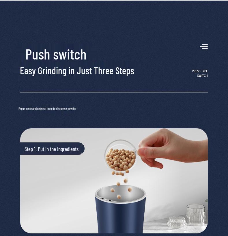 Eight-Blade Grinder for Coffee, Spices, and Herbs with Custom Logo