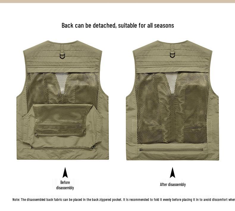 Customizable Multi-Pocket Photography Vest: Tactical Workwear for Directors, Reporters, and Media Professionals
