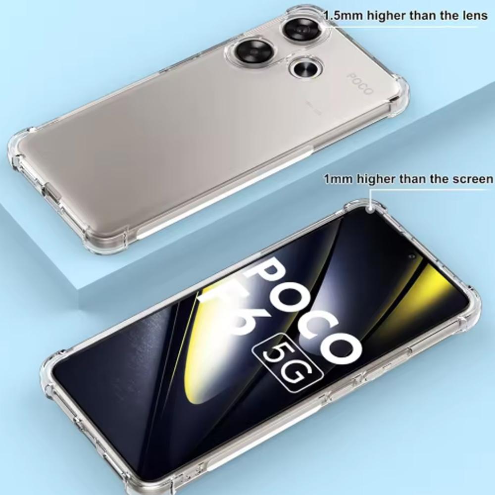 Collana Custodia Antiurto in Silicone Trasparente per Xiaomi Poco X7 Pro x7 Cordino a Tracolla con Cordoncino Trasparente Sottile Cover funda