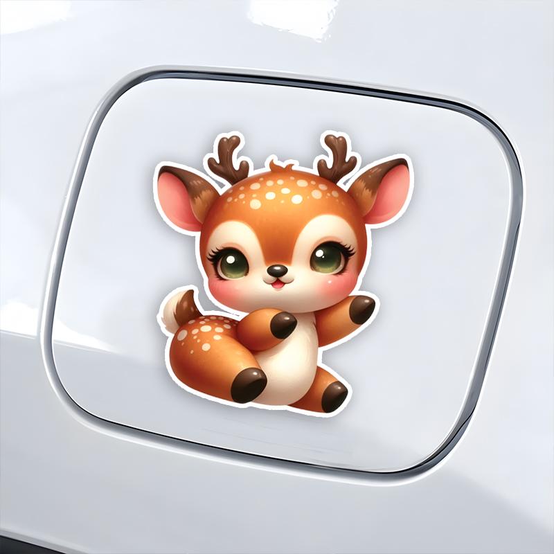 Cute Sika Deer Animal Car Decals Bumper Window Stickers Car Accessories Waterproof Vinyl Material