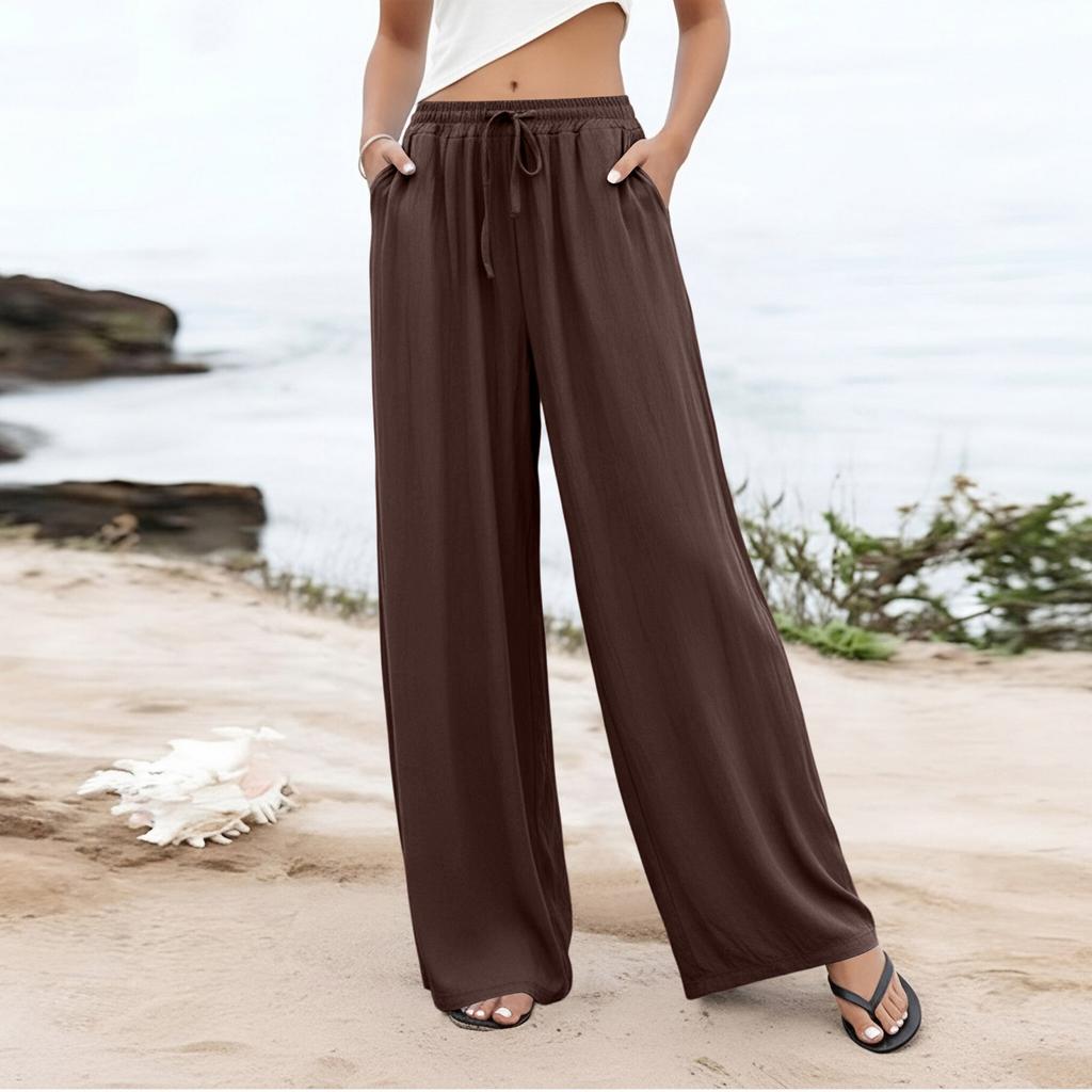 Damen Palazzo-Hose, Sommer, lässig, fließend, weites Bein, Strand, Reisen, Urlaub, Outfits
