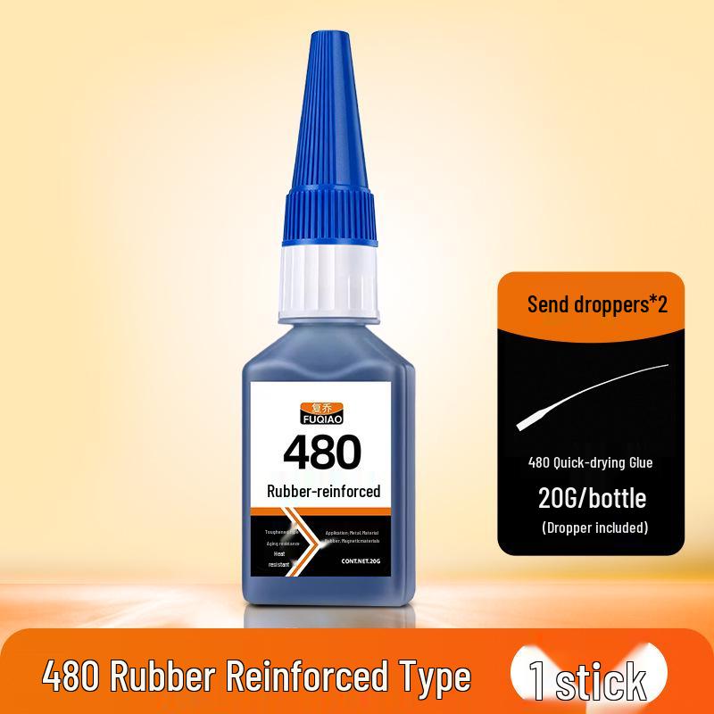 480 Toughened Impact-Resistant Black Cyanoacrylate Adhesive for Metal, Rubber, and Plastic - Strong, Fast-Drying, Multi-Functional Glue.