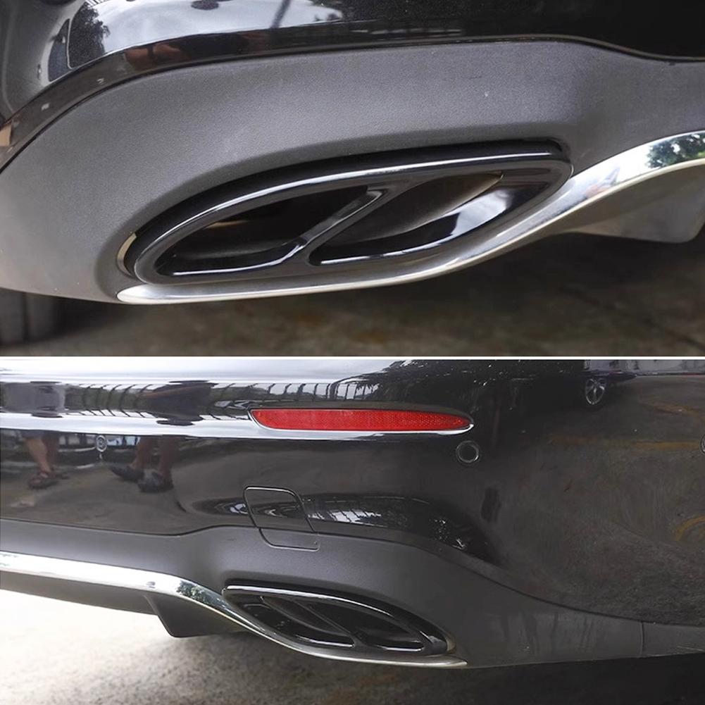 Auto Auspuffendrohr Schalldämpferrohr Abdeckung 4 Auslässe Endrohr Heckdiffusor ABS Abdeckung für Mercedes Benz A/C/E/B/GLC/CLA/CLS Klasse