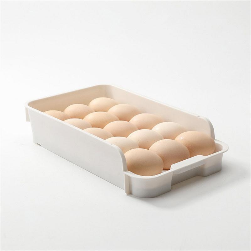 Automatic Scrolling Egg Rack Holder Storage Box Egg Basket Container Organizer Rolldown Refrigerator Double-layer Egg Shelf