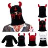 Devil Horn Face Cover Hat Knitted Balaclava Caps for Adult Teens Winter Warm Hat Adult Halloween Cosplay Costume Headwear