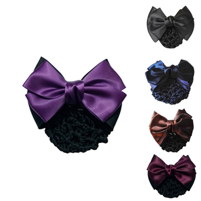 Bow Barrette Lady Hair Clip Cover Bowknot Bun Snood Women Hair Accessories