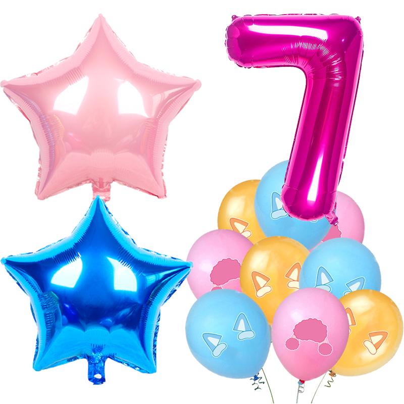 Cartoon Blue Dog Birthday Party Decoration Pink Dog Disposable Tablecloth Cup Bingo plate Baby Shower Kids Favors Party Supplies