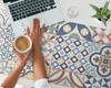 Durable Anti-Slip Desk Mat with Retro Tiles Patterns 120x60 Cm