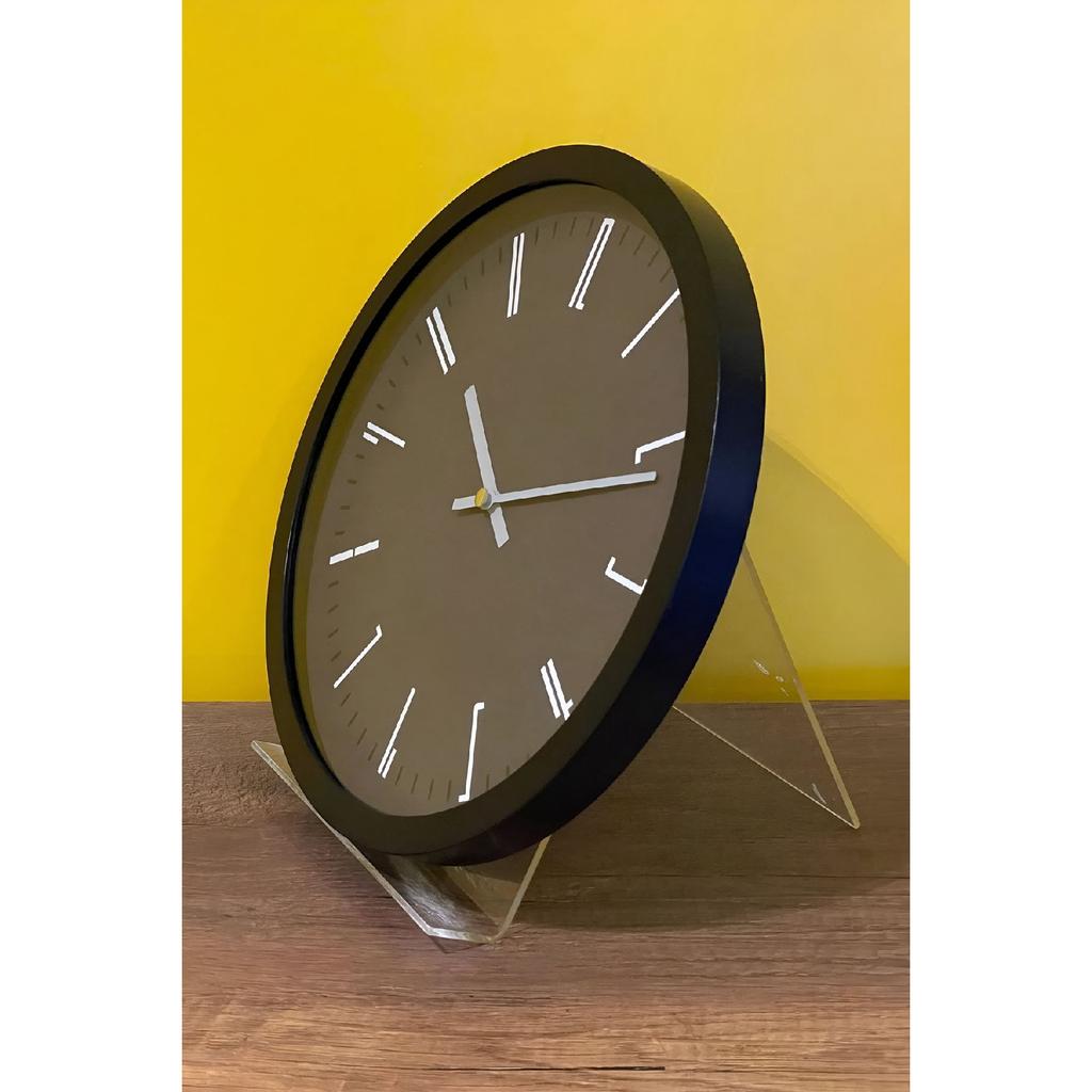 30 Cm Real Glass Flow White Wall Clock With Seconds