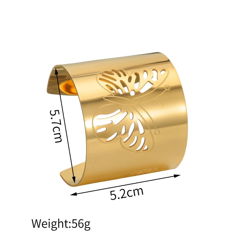 Atoztide Exaggerated Wide 5cm Bangles for Women Men Stainless Steel Adjustable Butterfly Couple Bracelet Christmas Jewelry Gift