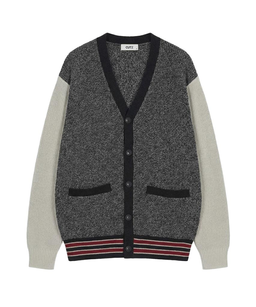Cutz Color-Block Sleeve Knit Cardigan - 2 Colors