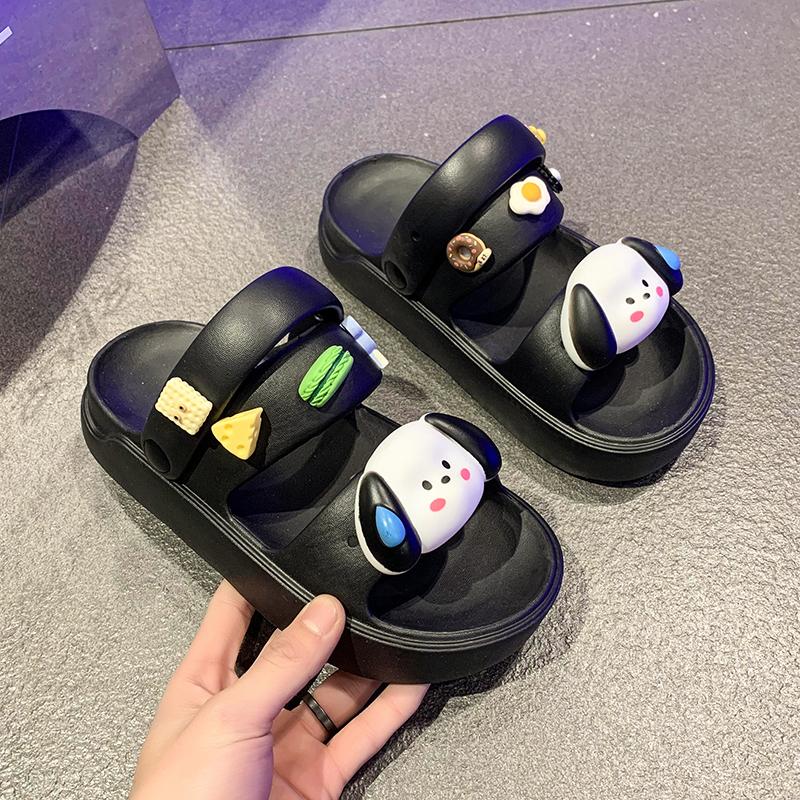 

Fashion Thick soled slippers for women to wear outdoors in summer and increase height in indoor homes New style of baotou sandals 35-36 чёрный