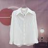 Blusa Feminina Casual Solta de Manga Longa com Gola Decorada com Strass Preto