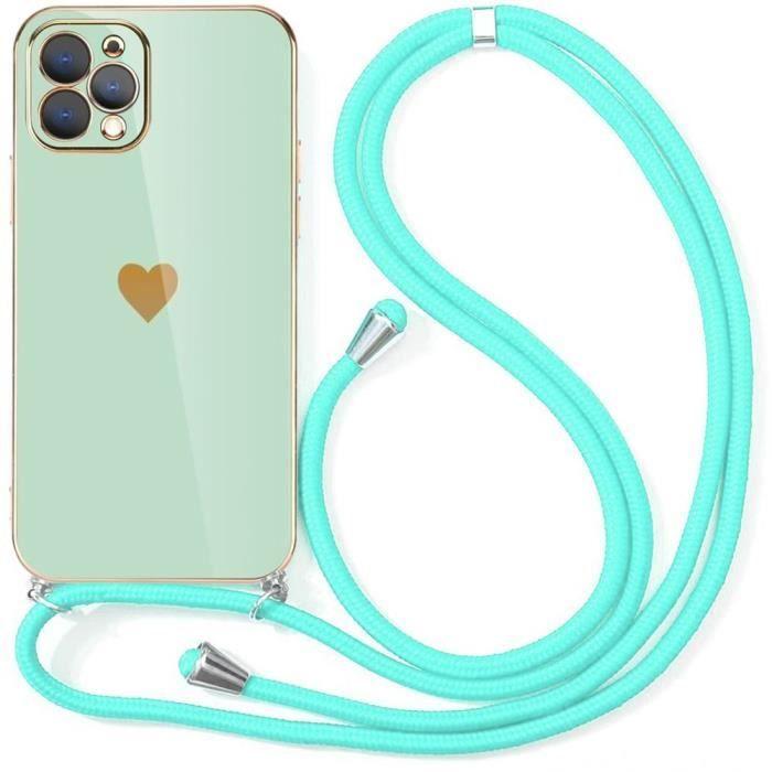 Coque de protection - Luxe - iPhone 12 Pro Max - Souple - Turquoise - Galvanisé Or