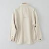 Women's Washed Blue Denim Shirt Jacket with Pocket Embellishments - European & American Style, Autumn Collection