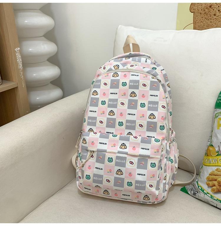 Schoolbag School Bag for Girls Junior High School Students Large Capacity ins Japanese Cute Cartoon Printed School Students Girls Backpack Backpack