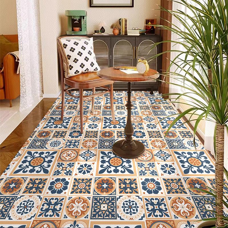 Balcony Waterproof Floor Mat Large Size Pvc Leather Anti-slip Carpet American Retro Home Decoration Rug for Kitchen Floor Mat