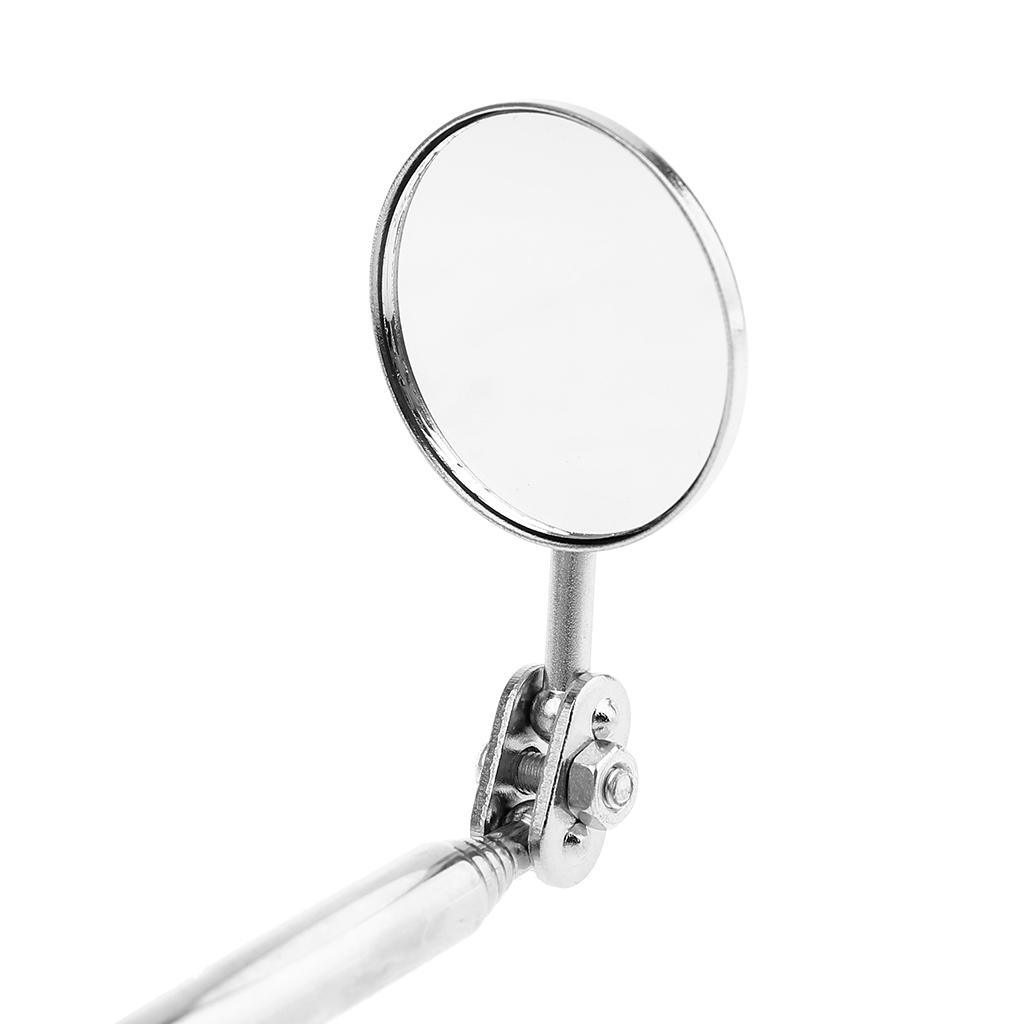 Telescoping Inspection Mirror Round Mirror Stainless Steel Inspection Tool with Long Handle Suitable for Auto Car