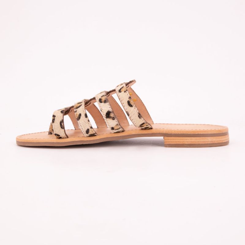 Mules Hikamul léopard en cuir Femme LES TROPEZIENNES PAR M.BELARBI