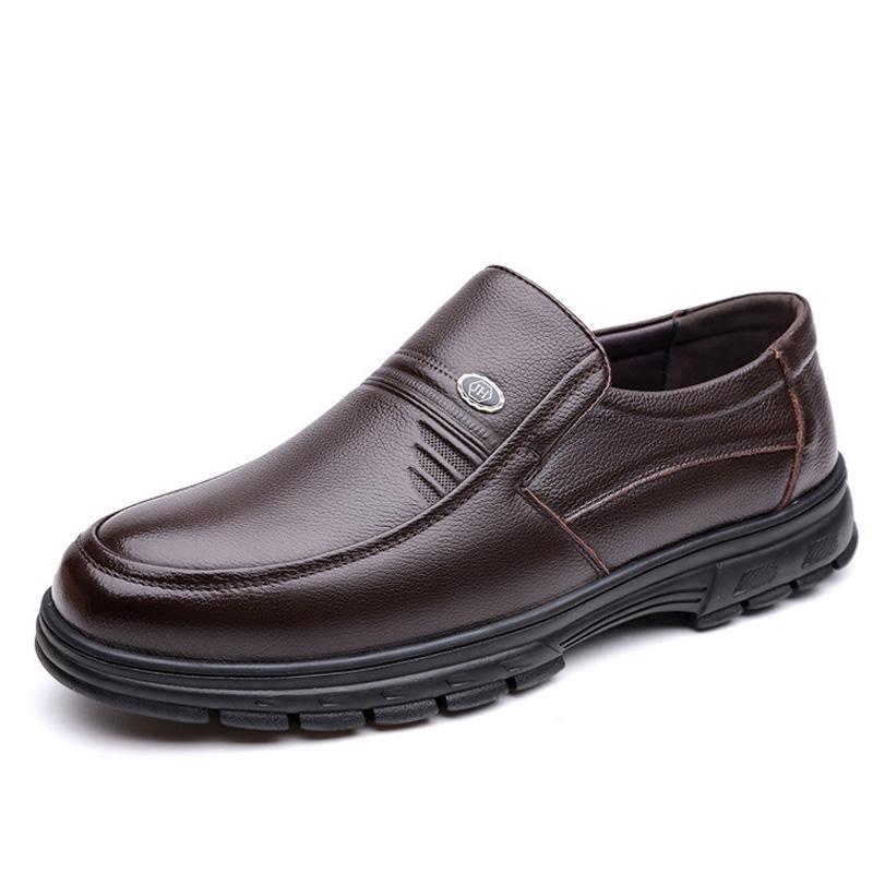 Genuine Leather Handmade Shoes Casual Shoes For Men Flat Platform Walking Shoe Outdoor Footwear Loafers Breathable Sneakers