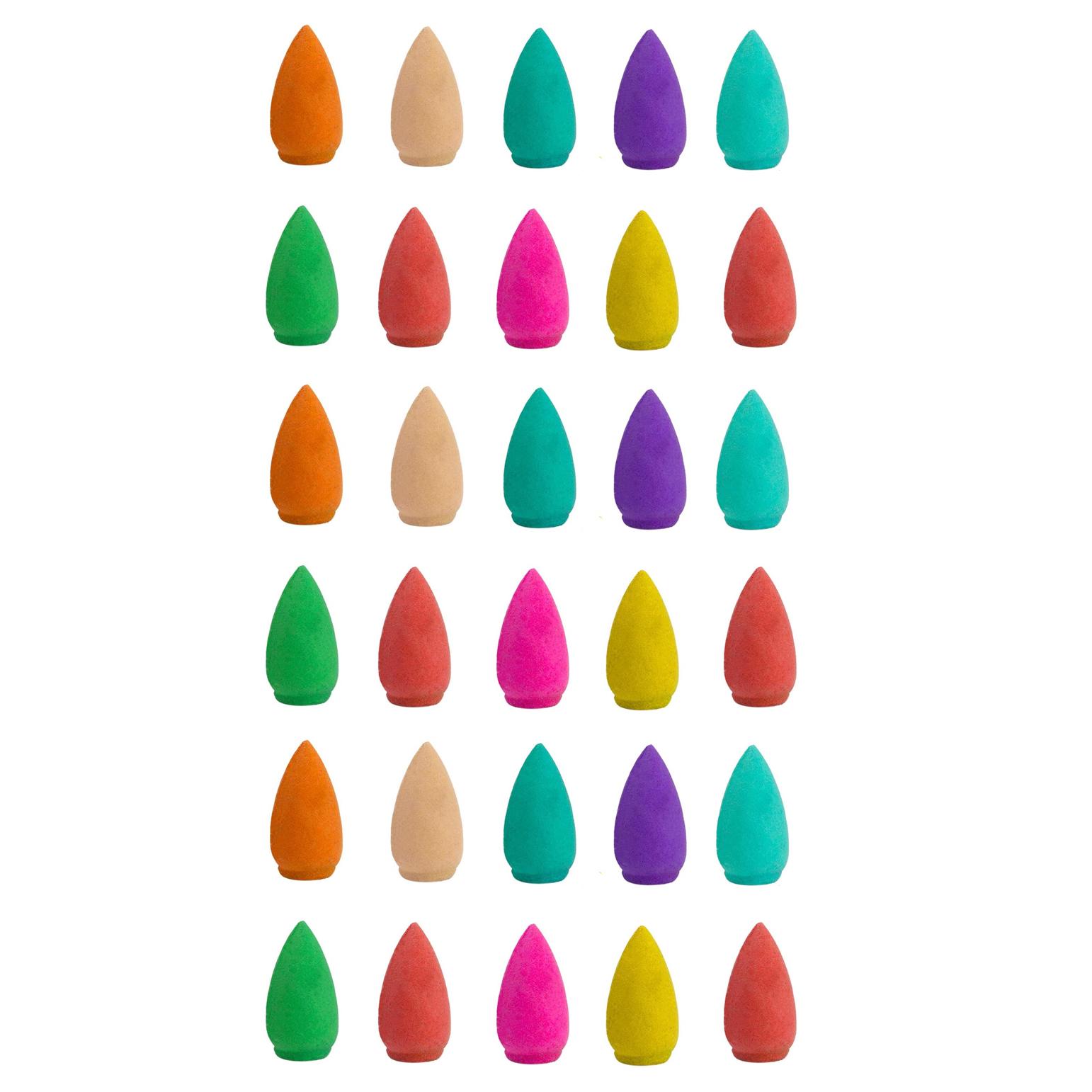 

30 шт. Смешанные благовония для горелки 28x12 мм Обратный поток Благовония Будда Роза Мята Натуральный Сандал Чай Конусные Благовония для Горелки Устранение запаха mixed incense 30Pcs