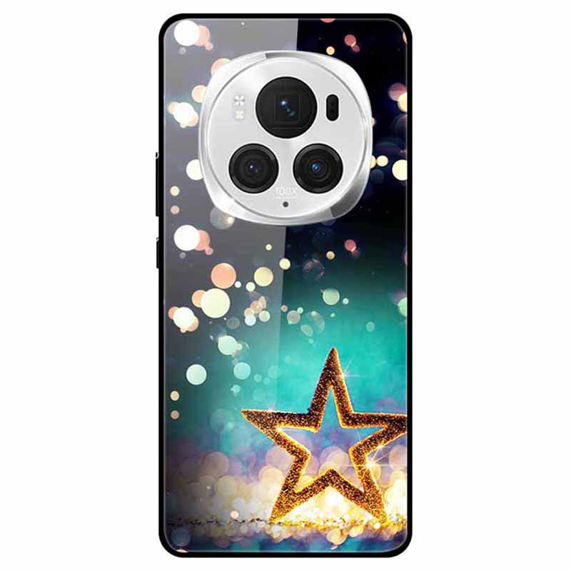 For Honor Magic6 Pro 5G Slim Case Pattern Printing PC+Tempered Glass+TPU Phone Shell