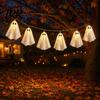 Hanging Halloween Accents Glowing Ghost Decor, Spooky Light Up Ornament for Party Festive Decor Scene, Indoor Outdoor Wall Window