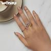 WOSTU 925 Sterling Silver Rainbow Wave Prsteny pro ženy Nepravidelný Twist Ring bonbónové barvy Party Šperky Dárek k narozeninám