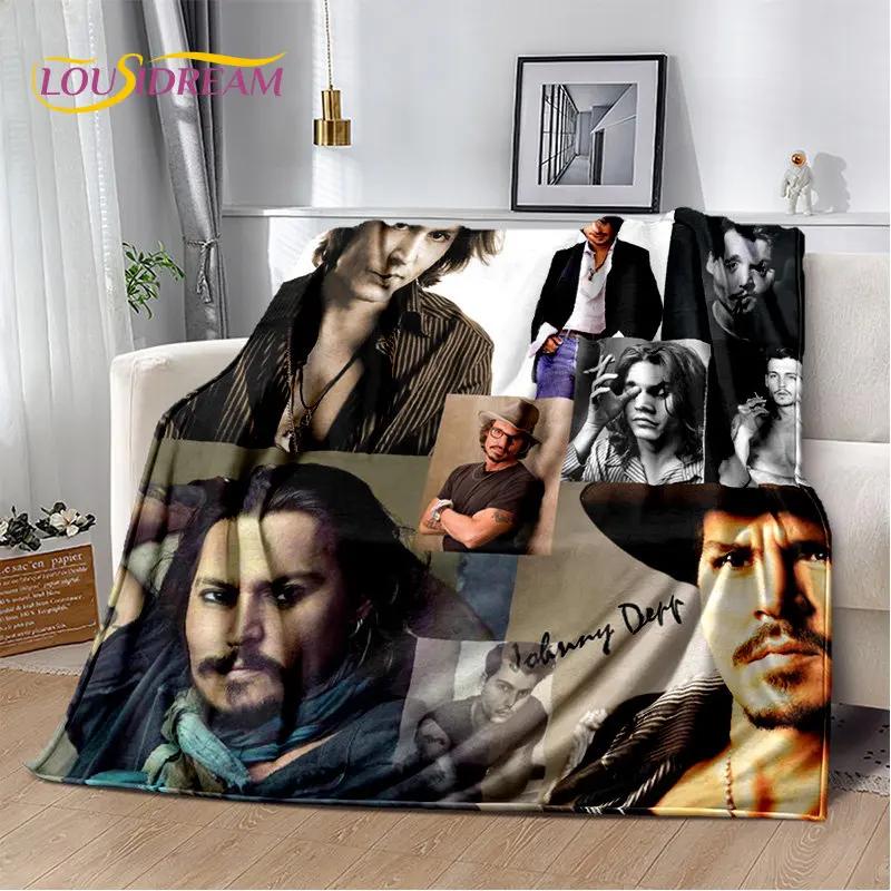 3D-Druck Johnny Depp Serie Weiche Plüschdecke, Flanelldecke Überwurfdecke für Wohnzimmer Schlafzimmer Bett Sofa Picknickabdeckung