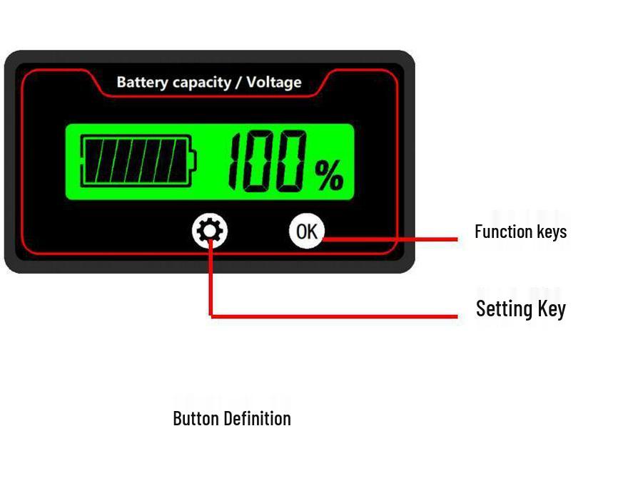 Universelle Spannung (12V-84V) Batterie-Leistungsmesser für Blei-Säure- & Lithium-Batterien