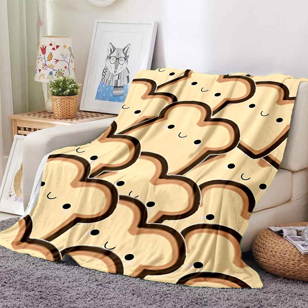1pc Bread Pattern Blanket Warm, Cozy, And Soft, Suitable for Sofas, Beds, Cars, And Office Use.Perfect for Camping And Travel, Making It a Great Gift