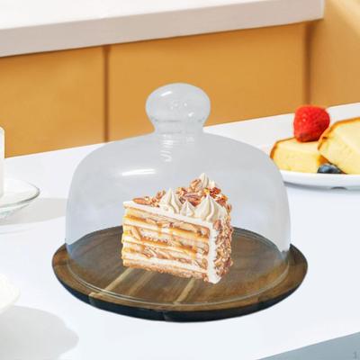 Cake Stand with Glass Dome Display Dish Appetizer Plate Dessert Serving Bread